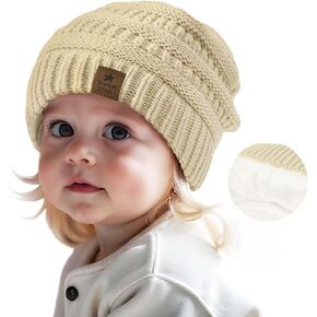 Durio Satin Lined Beanie for Baby Girl Boy Warm Winter Hat for Infant Toddler Kids Unisex Knit Baby Hats Newborn Beanies Caps