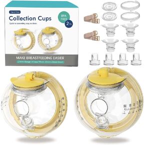 PumpMom-us Wearable Breast Milk Collection Cup Compatible with Spectra S1 S2 9 Plus and SG, Replace Pump Kits 27mm Flange and 17/19/21/24mm Insert Included
