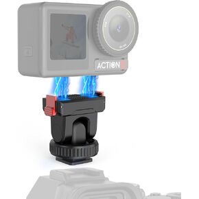 Osmo Action Camera Cold Shoe Adapter Compatible for DJI Osmo Action 5 Pro/4/3, Magnetic Quick Release Adapter Mount with 1/4'', 180° Tilt Adjustable Compatible for DJI OSMO Action 3/4