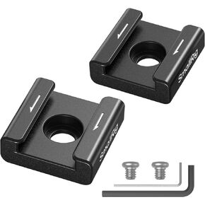 SmallRig Anti-Twist Cold Shoe Mount Adapter (2pcs) with 1/4"-20 Screws, for Flash LED Light Monitor Microphone, with Anti Twist Pins, Compatible with SmallRig Cage - 5032