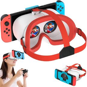 Upgraded VR Headset for Nintendo Switch & Switch OLED Model, Switch VR Glasses with Adjustable HD Lenses and Comfortable Head Strap, Labo VR Kit 3D Goggles for Switch Accessories (Orange&Blue)