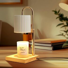 Candle Warmer Lamp, Dimmable Electric Candle Lamp with Timer, Adjustable Height, Wax Melting Warmer Compatible with Large Jar Candles, Home Decor Gifts, 2 Bulbs