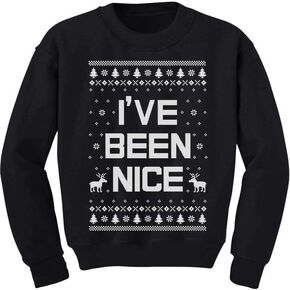 Tstars I've Been Nice Funny Ugly Christmas Toddler Kids Sweatshirt