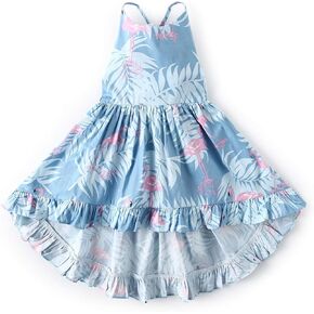 Toddler Vintage Floral Girls Dress Baby Backless Sundress Sleeveless Matching Outfits 5-6Y in Kuwait