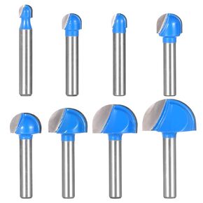 8 PCS 1/4 Inch Shank Round Nose Router Bit Set, Cove Core Box Router Solid Carbide Double Flute Round Nose Router Bits Including 1/4" 5/16" 3/8" 1/2" 5/8" 3/4" 7/8" 1" Cutting Diameter