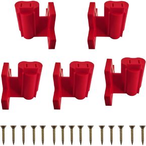 5 Packs Tool Holder for Milwaukee M12 Wall Mount Stand Cordless Power Tool Storage -Red