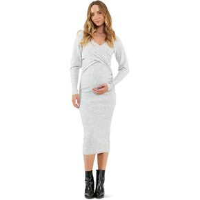 Ripe Heidi Nursing Knit Dress Snow Marle