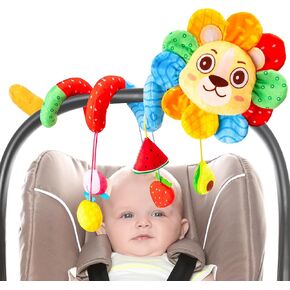 teytoy Spiral Car Seat Hanging Stroller Activity Toy, Sensory Baby Toys Soft Hanging Toys for Baby 0-6 6-12 Months Boys Girls Colorful Carseat Crib Stroller