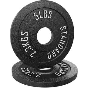 Synergee Standard Metal Weight Plates with 2" Opening for Bodybuilding, Olympic & Power lifting workouts. Metal Weight Plates Sold in Singles, Pairs & Sets. Available from 2.5 to 45 Pounds.