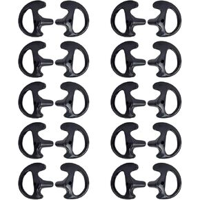 HYSHIKRA Silicon Earmold Ear pier Replacement Earmold Earbud Earplug for Motorola Kenwood Midland Two-Way Radio Law Enforcement Earpiece Air Acoustic Coil Tube Audio Kits (Black 3sizes)