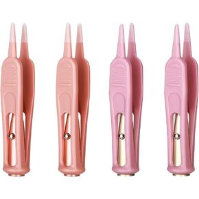 4 Pcs Plastic Nose Cleaning Tweezers Nose Booger Cleaner Baby Nasal Tweezers Booger Removers with LED Light for Baby Care