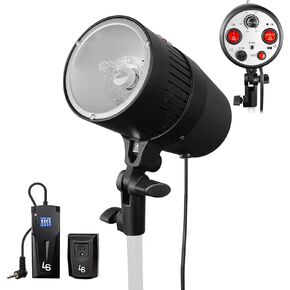 Flash Strobe Light 160W, Sync Cord, Fuse, Test Button, Umbrella Input, Mount on Light Stand with, Radio Sync Transmitter & Receiver Professional Photography Use, Photo Studio, LGG626