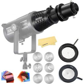 Godox SA-17 Kit for Godox SA-P Projector to Bowens Mount S30 VL150 VL200 VL300 SL200II LED Light with Godox SA-P Projection Attachment with Godox SA-P+SA-09-001+SA-06 Iris+Godox SA-10+Godox SA-11C/11T