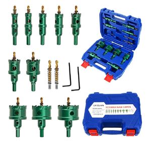 12PCS TCT Hole Saw Kit with Upgraded Pilot Drill Bits,5/8''to 2-5/64'' Tungsten Carbide Hole Saw Set for Hard Metal,Alloy,Aluminum,Stainless Steel,Plastic,Iron