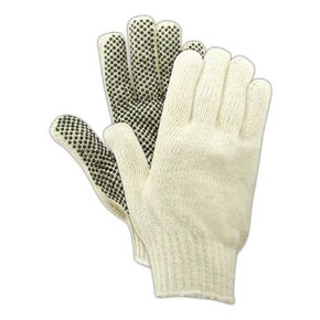 MAGID Dotted Gloves Polyester/Cotton Blend, 12 Pairs, Size Ladies (Fits Medium), T93