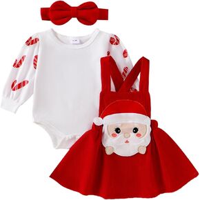 Newborn Baby Girl Halloween Outfit Long Sleeve Romper Dress Suspender Skirt Christmas Overalls Fall Clothes
