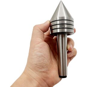 Wood Lathe Accessories MT2 Heavy Duty Live Tailstock Center Woodworking Wood Lathe Ball Bearing Rotary 60 Degree Point (MT2)