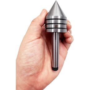 Wood Lathe Accessories MT2 Heavy Duty Live Tailstock Center Woodworking Wood Lathe Ball Bearing Rotary 60 Degree Point (MT2)