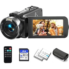 Video Camera Camcorder Ultra HD 2.7K 42MP Digital Cameras Recorder for YouTube TikTok 3 Inch 270 Degree Rotation Screen 18X Zoom Vlogging Camcorders with 2 Batteries Inculde 32GB SD Card in Kuwait