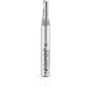Amana Tool - 45201 Solid Carbide Cutting Edge Straight Plunge CNC Router Bit for Wood High Production 5/32 Dia x 7/16 x 1/4 Inch Shank