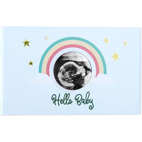 My Baby's Heartbeat Bear Ultrasound + Pregnancy Photo Album for 4x6 photos, Holds up to 100 Photos, Blue