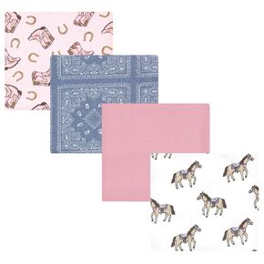 Hudson Baby Unisex Baby Cotton Rich Flannel Receiving Blankets 4-Pack, Dino Friends, One Size