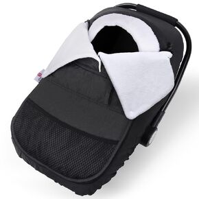 Metplus Winter Baby Car Seat Cover, Cold Weather Car Seat Cover Baby, Waterproof Polyester Outer & Polar Fleece Inner Extended Face Protection, Adjustable Openings, Universal Fit