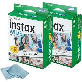 Fujifilm Instax Wide Instant Films for Fuji Instax Wide (40 Exposures) + BluebirdSales Microfiber Cleaning Cloth