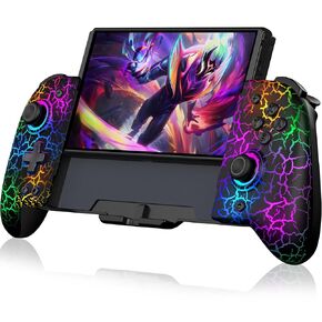 NealGamefy Switch Controllers,Wireless Pro Controller for Switch/OLED,Upgrade Hall Effect Joypad Switch Controller One Piece Handheld Switch Remote with Programmable,Cool RGB,TURBO,Vibration