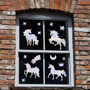 Colorful Unicorn Glass Decals Mall Windows Sunshine Catcher Electrostatic Stickers