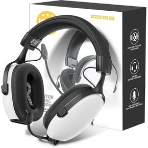 Gaming Headsets with Mic,7.1 Surround Sound Gmaing Headphones with Noise Cancelling Microphone for Xbox,PS4,PS5,Switch,PC,50MM Dynamic Drivers, 3.5MM Audio Jack-White