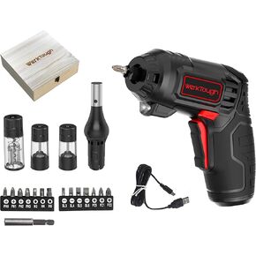 S020 4V Lithium Screwdriver Type-C Cable 1.5A Battery Wooden Box Package
