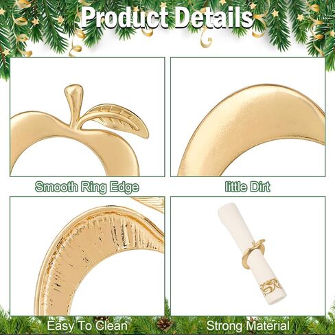 24 Pcs Gold Napkin Rings, Semicircle Metal Napkin Ring Holders Buckles, Fall Easter Thanksgiving Christmas Napkin Rings for Banquet, Party, Wedding Table Decor (24, Matte Gold Semicircle) in Saudi Arabia
