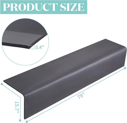MABOZOO Hearth Pad Waterproof, 79"x15.7"x0.4" Extra Wide Seat Edge Cushion Cuttable Fireplace Cushion Edge Protectors for Children Baby in Saudi Arabia