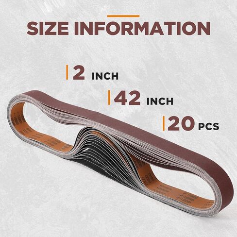 20 Pieces 2 x 72 Inch Metal Grinding Ceramic Sanding Belts Kit 80/120/150/240/400 Assorted Grits Sander Sanding Belt for Belt Sanders in Kuwait