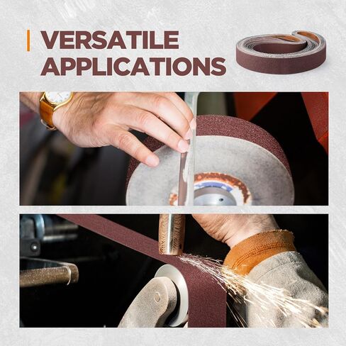 20 Pieces 2 x 72 Inch Metal Grinding Ceramic Sanding Belts Kit 80/120/150/240/400 Assorted Grits Sander Sanding Belt for Belt Sanders in Kuwait