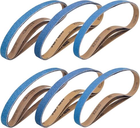 15 Pcs 1 x 30 Inch Sanding Belts, 1x30 Zirconia Sanding Belts, 3 Each of 40/60/80/100/120 Assorted Grits Sander Belts for Belt Sander in Kuwait