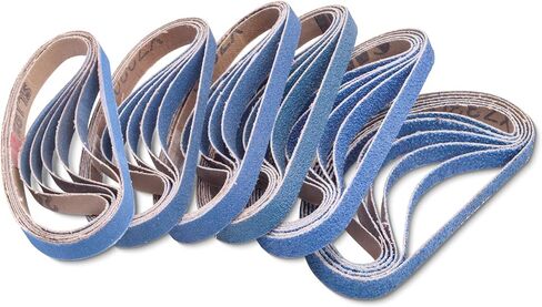 3/8 x 13 Inch Zirconia Sanding Belts, 36 Pack | 6 Each of 40/60/80/100/120/240 Grits, for Metal in Saudi Arabia