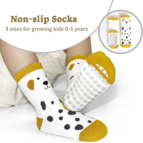 Non Slip Toddler Socks, Baby Socks with Grippers for Boys Girls, Thicken Warm Winter Socks for 0-5 Years 5 Pairs in Kuwait