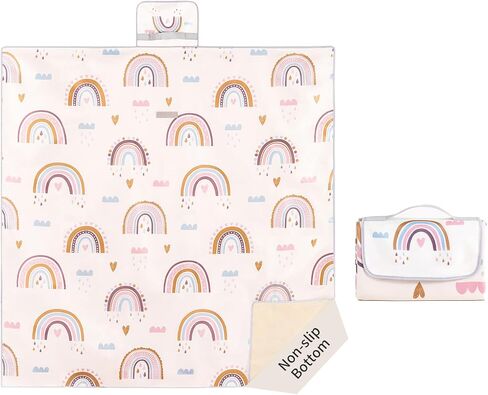Insular Baby Splat Mat for Under High Chair/Arts/Crafts, Anti Slip and Waterproof Splash Mat for Floor, Portable Picnic Mat, 51x51 Inch, Rainbow in Saudi Arabia