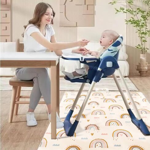 Insular Baby Splat Mat for Under High Chair/Arts/Crafts, Anti Slip and Waterproof Splash Mat for Floor, Portable Picnic Mat, 51x51 Inch, Rainbow in Saudi Arabia