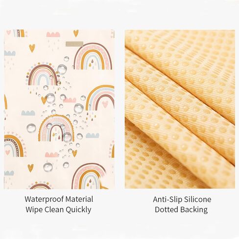 Insular Baby Splat Mat for Under High Chair/Arts/Crafts, Anti Slip and Waterproof Splash Mat for Floor, Portable Picnic Mat, 51x51 Inch, Rainbow in Saudi Arabia