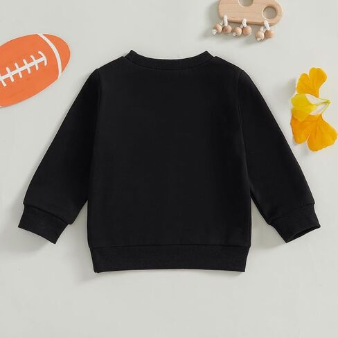 Honganda Kids Toddler Baby Girl Football Sweatshirt Long Sleeve Crewneck Rugby Game Day Pullover Tops Fall Winter Outfit 1-5T in Kuwait