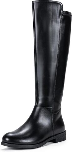 Vepose Women's 9662 Knee High Boots, Casual Tall Riding Boots Low Flat Heel, Comfortable and Inner Zipper. in Saudi Arabia