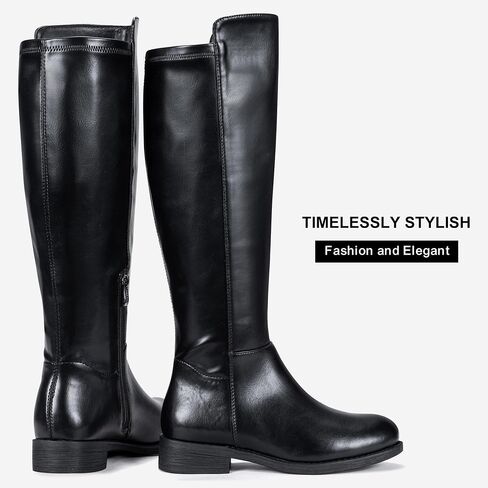 Vepose Women's 9662 Knee High Boots, Casual Tall Riding Boots Low Flat Heel, Comfortable and Inner Zipper. in Saudi Arabia