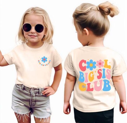 Toddler Big Sister Shirt in My Big Sis Era Graphic Tees Cool Big Sis Club Tshirt Announcement for Baby Girls Outfits in Kuwait