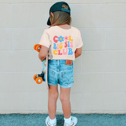 Toddler Big Sister Shirt in My Big Sis Era Graphic Tees Cool Big Sis Club Tshirt Announcement for Baby Girls Outfits in Kuwait