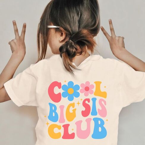 Toddler Big Sister Shirt in My Big Sis Era Graphic Tees Cool Big Sis Club Tshirt Announcement for Baby Girls Outfits in Kuwait