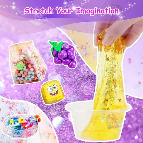 Lokuc Nano Tape Bubble Kit for Kids, 19.7Ft Nano Tape with Box, Nano Tape Squishy Maker kit with Glitter, Clay, Beads, Stickers and Tutorials in Saudi Arabia