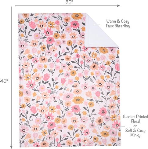 Lambs & Ivy Signature Rainbow Minky/Faux Shearling Soft Fleece Baby Blanket in Saudi Arabia